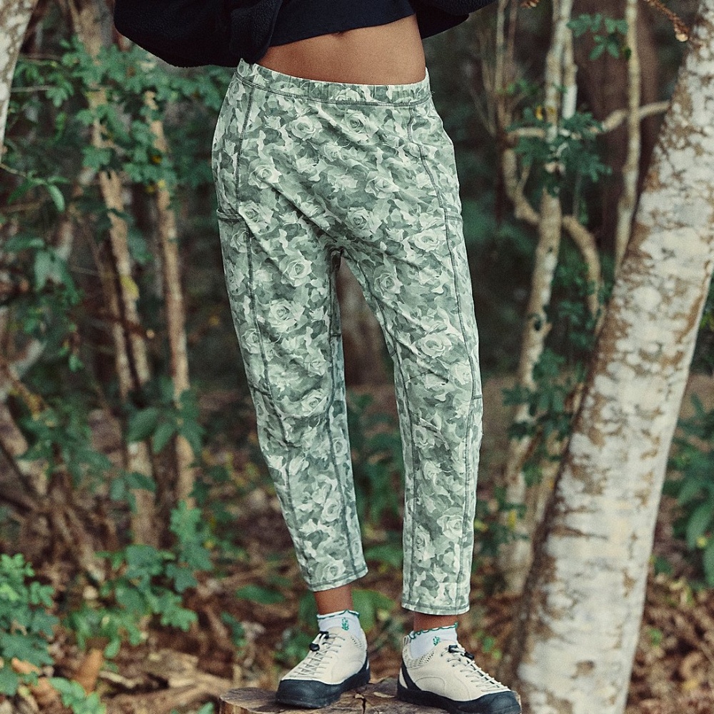 FP Movement by Free People Green Floral Cargo Joggers